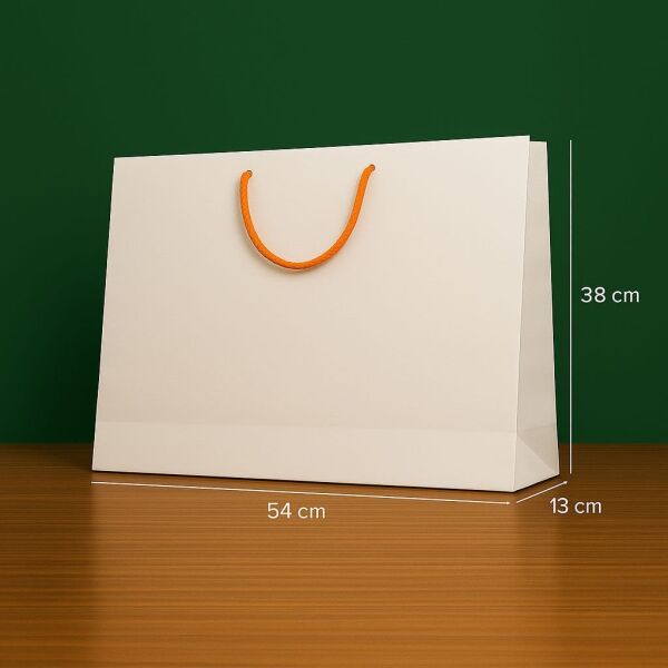 İp Saplı Karton Çanta - 54x13x38 100 Adet - Kahve - Baskısız