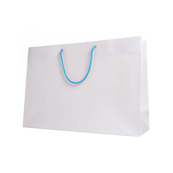 İp Saplı Karton Çanta - 35x12x23 Beyaz - 50 Adet - Tek Yön Baskılı