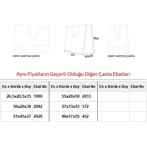 80x17x55 cm geniş körüklü karton çanta (+5 farklı ebat)