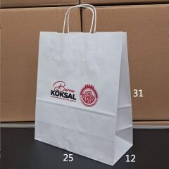 Burgu Saplı Kağıt Çanta - 25x12x31