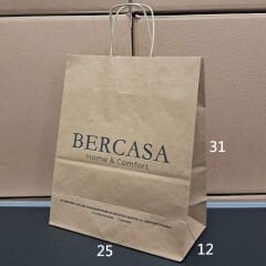 Burgu Saplı Kağıt Çanta - 25x12x31