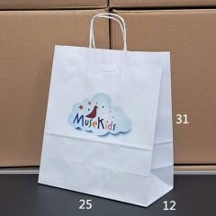 Burgu Saplı Kağıt Çanta - 25x12x31