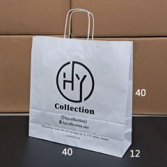 Burgu Saplı Kağıt Çanta - 40x15x35
