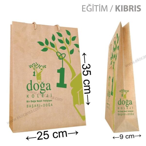 25x9x35 cm karton çanta (+101 farklı ebat) 500 Adet - Kraft