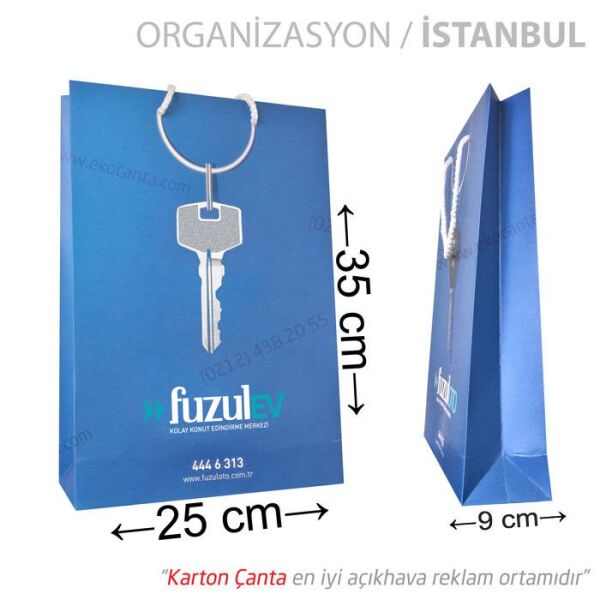 25x9x35 cm karton çanta (+101 farklı ebat) 1000 Adet - Amerikan