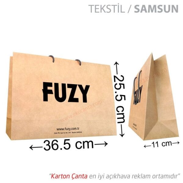 35x12x23 cm karton çanta (+36 farklı ebat) 250 Adet - Kraft