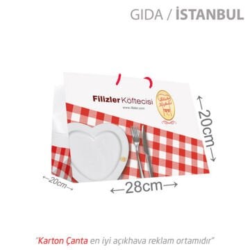 28x20x20 cm geniş körüklü karton çanta (+2 farklı ebat)