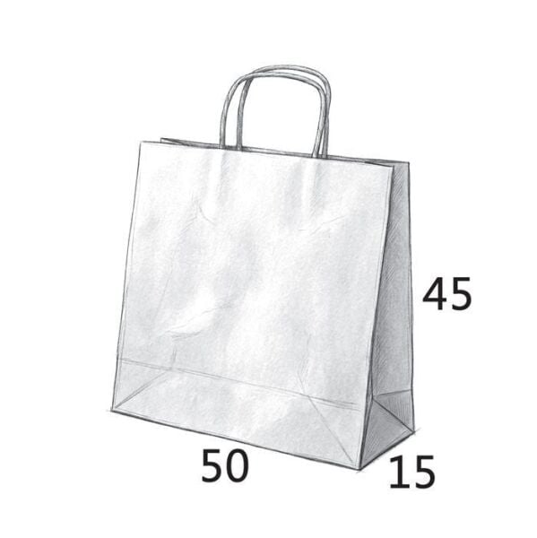 Burgu Saplı Kağıt Çanta 50x15x45 | Kraft Çanta Toptan Kraft - Baskısız - 100 Adet