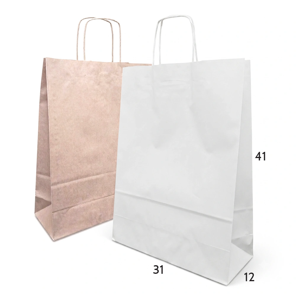 burgu saplı beyaz kraft çanta eko çanta 31x12x41