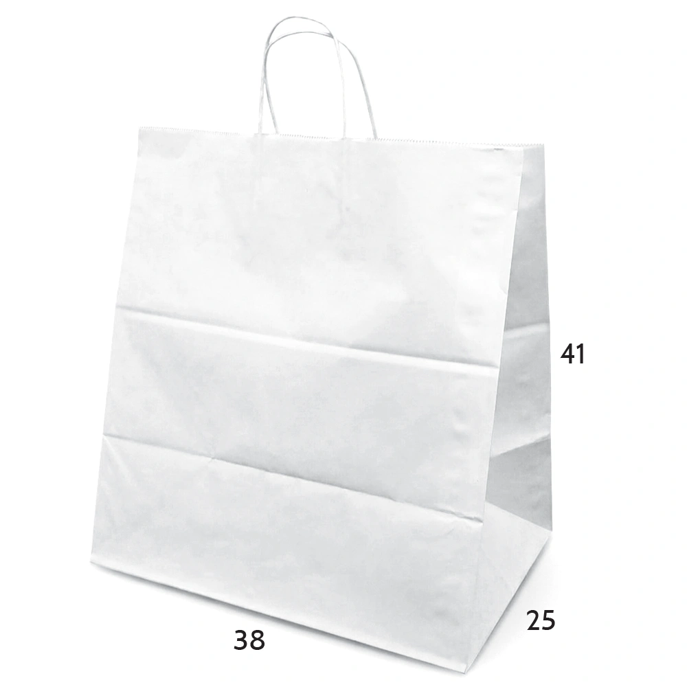 burgu saplı beyaz kraft çanta Eko Çanta 38x25x41