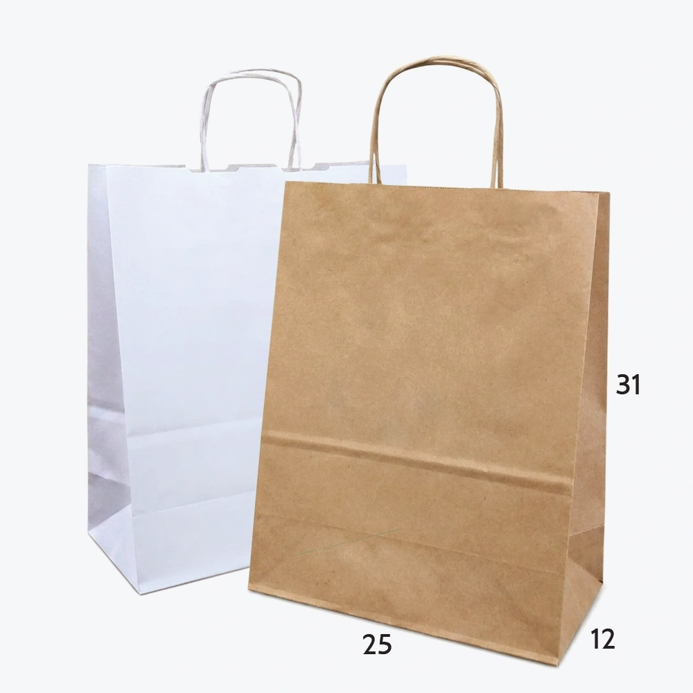 Burgu Saplı Kraft Çanta Eko Çanta 25x12x31