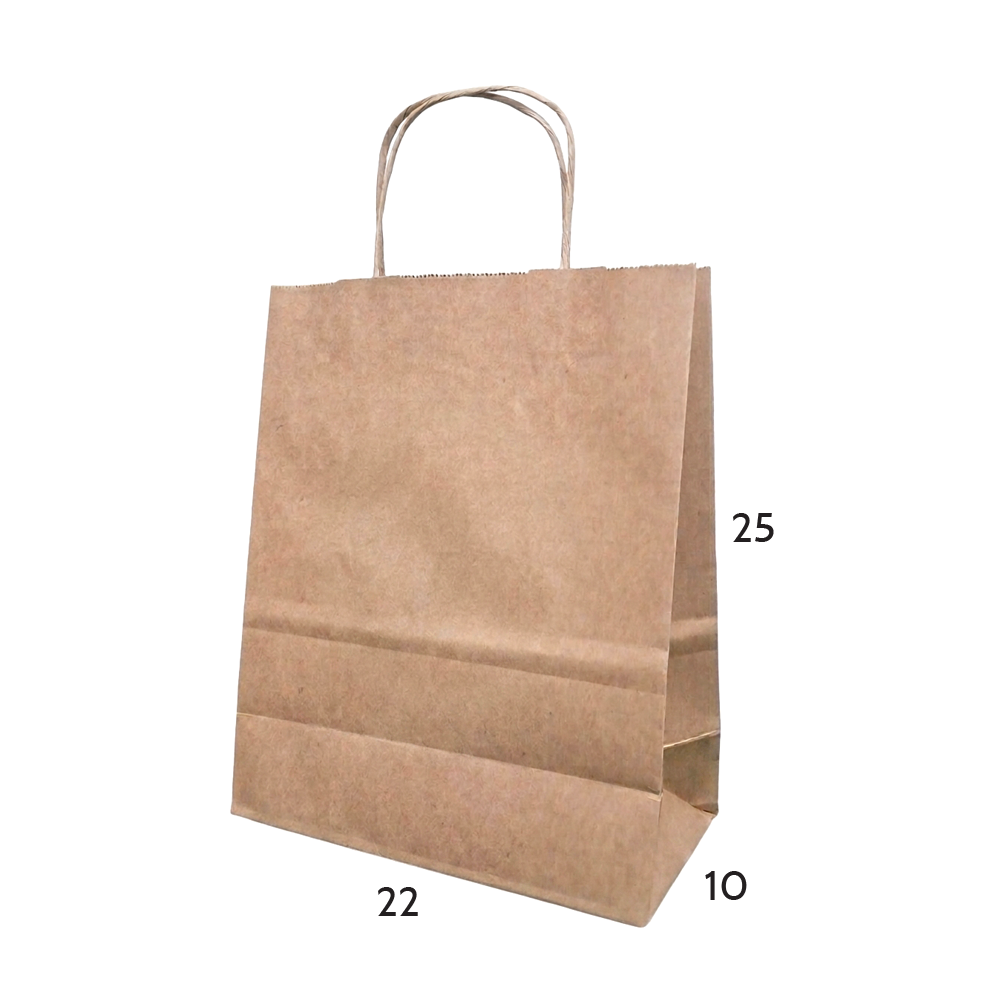 Burgu saplı esmer kraft çanta Eko Çanta 22x10x25