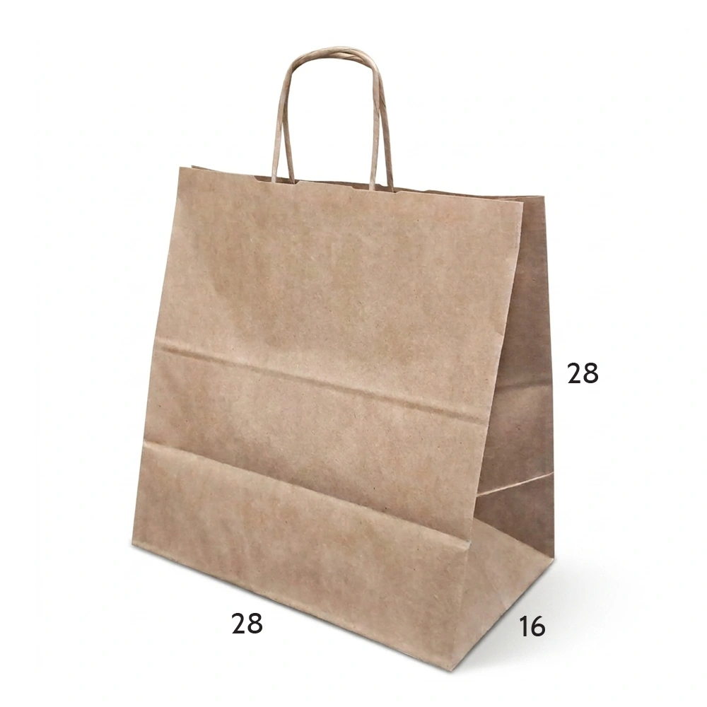 Burgu saplı esmer kraft çanta Eko Çanta 28x16x28