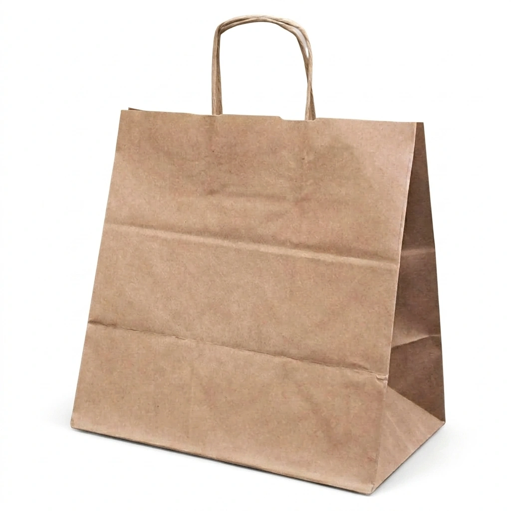 Burgu saplı esmer kraft çanta Eko Çanta 32x20x32