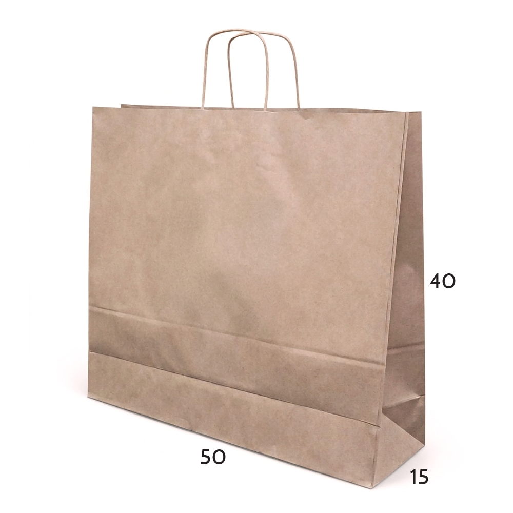 burgu saplı esmer kraft çanta Eko Çanta 50x15x40