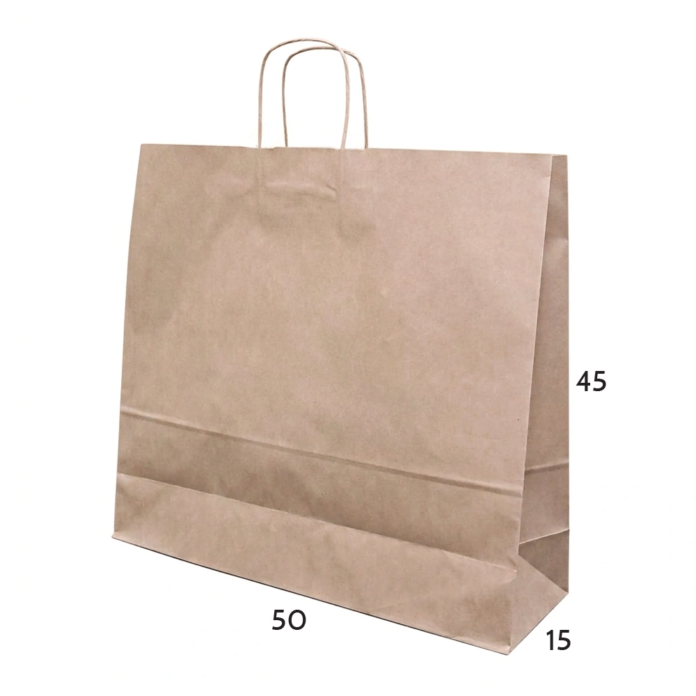 burgu saplı esmer kraft çanta Eko Çanta 50x15x45